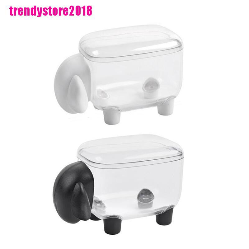 Hộp đựng tăm xỉa răng để bàn trong suốt hình chú cừu dễ thương