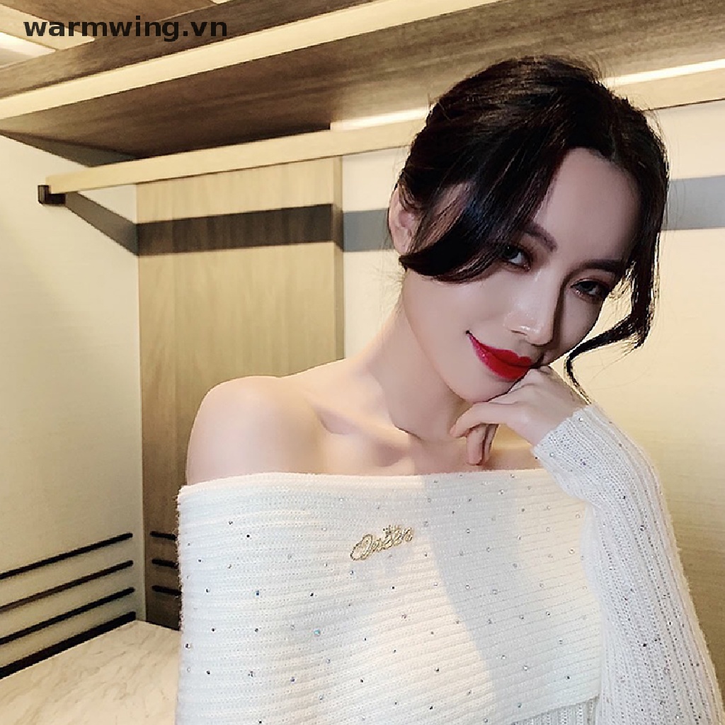 [warmwing] Trâm Cài Áo Khoác Cardigan Đính Đá Pha Lê Chữ Queen Khí Chất