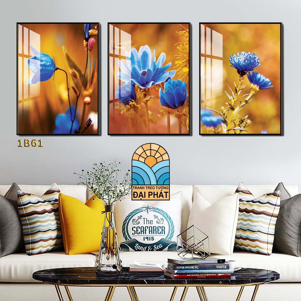 Bộ 3 tấm tranh tráng gương cao cấp có kèm khung