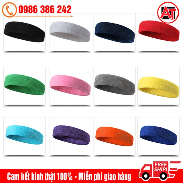 Băng Đô Thể Thao Headband Thời Trang Cotton Đeo Trán Chặn Mồ Hôi Chống Trượt Một Cách Hiệu Quả