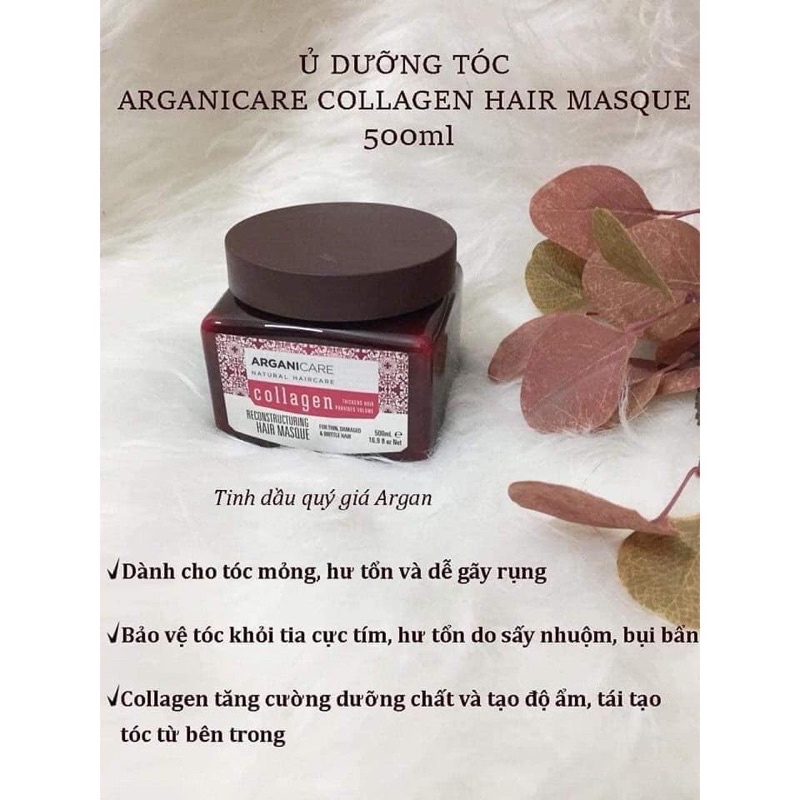Ủ tóc collagen Arganicare 500ml