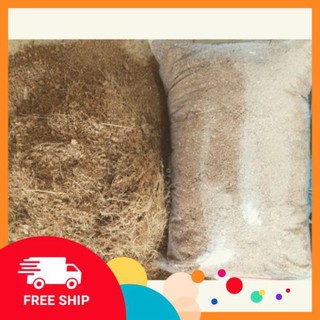 Xơ dừa 1kg mụn xơ dừa gía thể trồng hoa trồng lan hoa màu tặng kèm phân bón