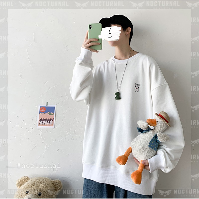 Áo Sweater Disout Bear Unisex Nocturnal (2 màu đen & trắng)