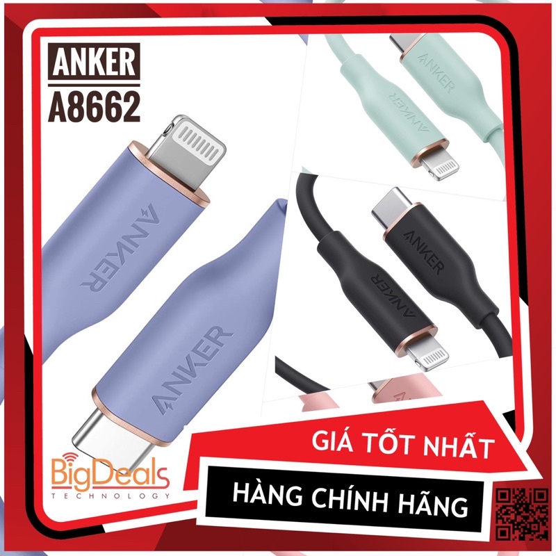 Cáp USB-C to Anker Powerline Flow III 0.9m A8662-Nobox | BigDeals VN