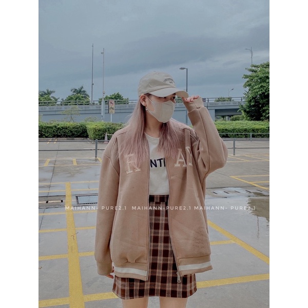 Áo khoác bomber nỉ lót bông chữ GRAY | BigBuy360 - bigbuy360.vn