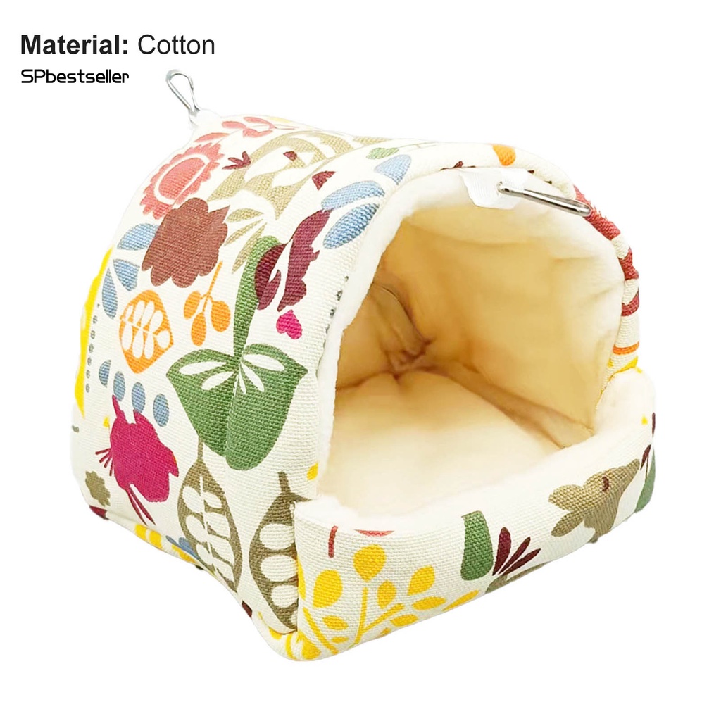 Tổ kiêm giường ngủ cho chuột hamster/vẹt đuôi dài vải lông đa chức năng