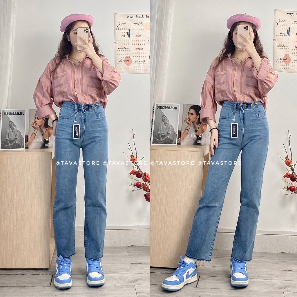 Áo sơmi sọc to 2 túi
