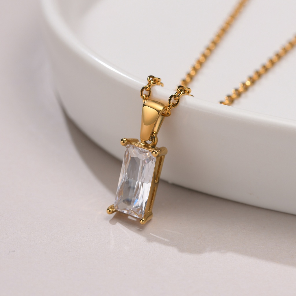 Vnox Vòng cổ Mạ Vàng 20&quot; Đính Đá Zircon