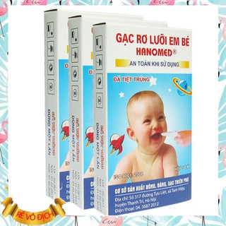 Set 10 Hộp Gạc Rơ Lưỡi Trẻ Em Hanomed 1 Hộp 5 Cái