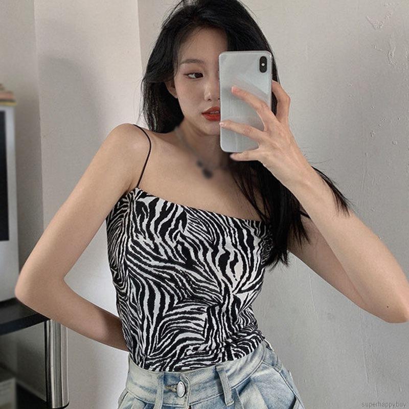 Áo Tank Top Hoạ Tiết Sọc Vằn Thiết Kế Quyến Rũ Cho Nữ