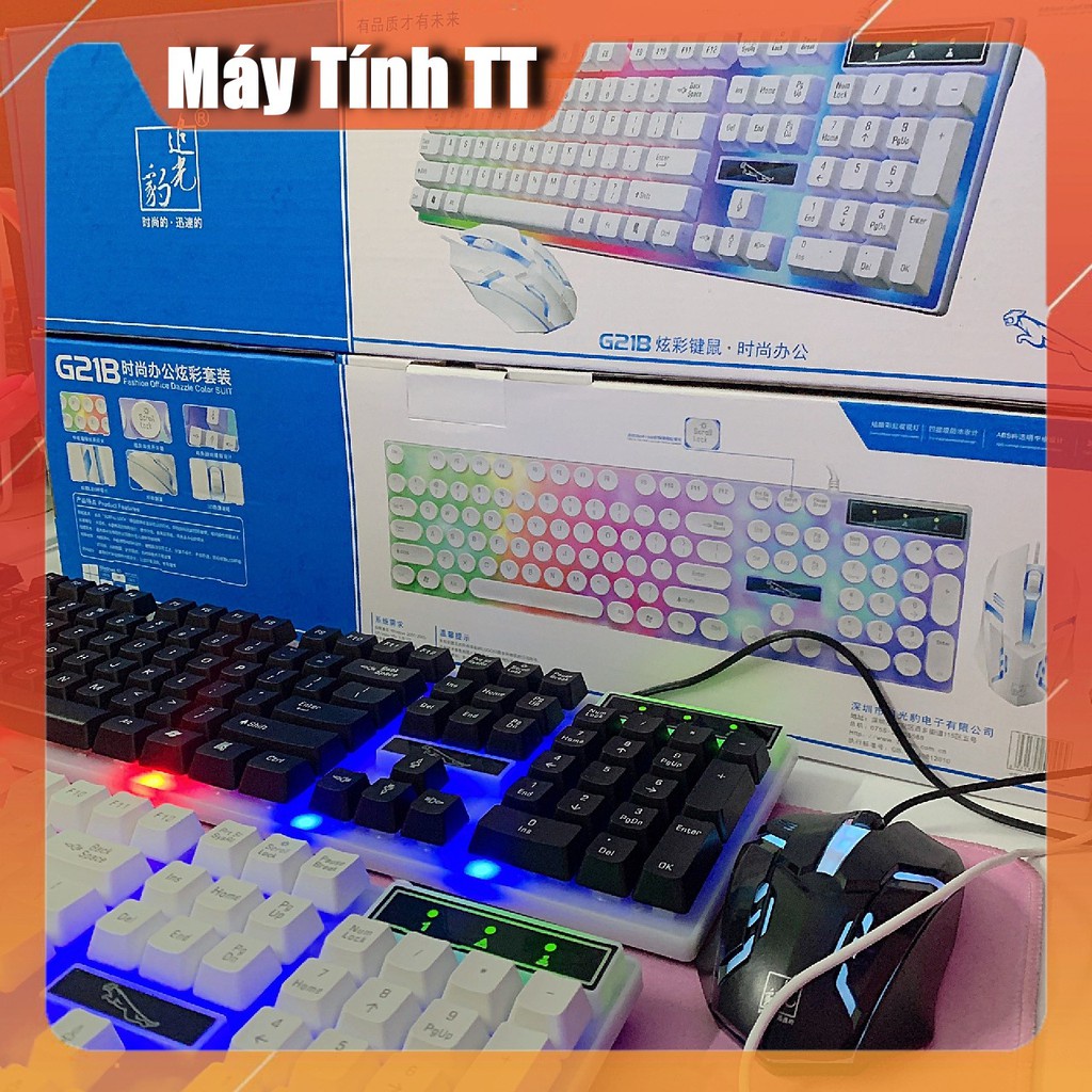 ☾♂Bộ bàn phím chuột giả cơ G21 Chuyên Game led 7 màu  - dành cho các thủ