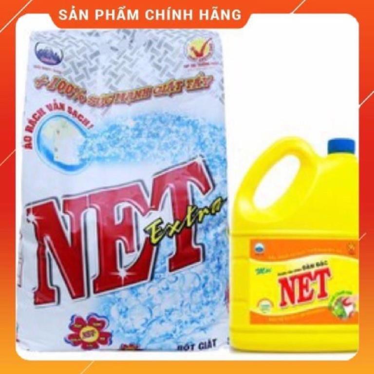 Bột giặt Net hương hoa 6kg tặng rửa chén can 1,5 kg chanh