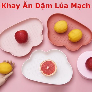 Khay ăn dặm cho bé lúa mạch hình mây -khay đựng đồ ăn ,khay cơm cho bé tập ăn dặm