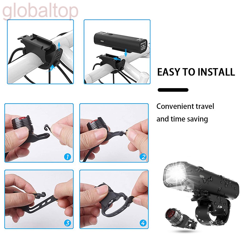 Bộ Đèn Pha Led Gắn Phía Trước Và Sau Xe Đạp Leo Núi