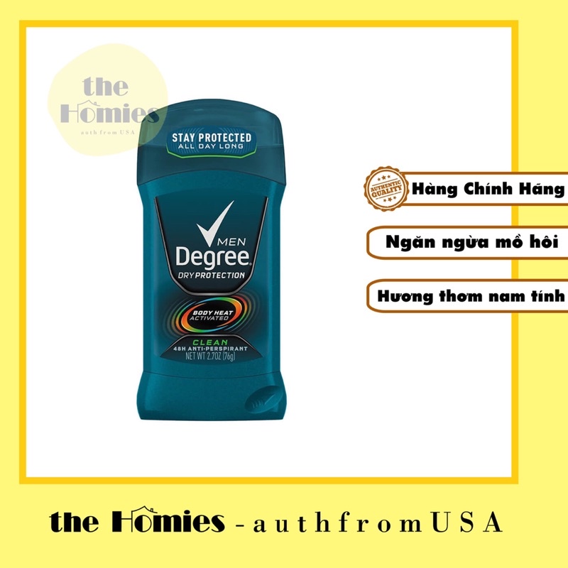 [Hàng Mỹ] Lăn khử mùi nam Degree Men Cool Rush 48h 76g