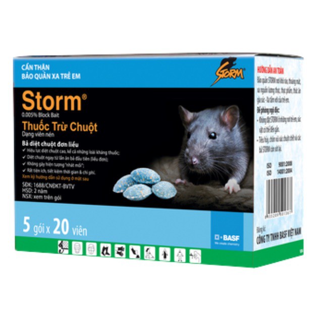- Diệt chuột Storm combo 5 gói chất lượng.