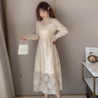 Váy ren xinh khoá dọc cho con bú ảnh thật