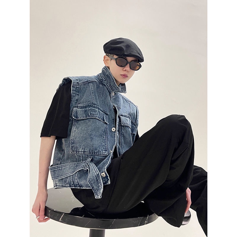 Áo Khoác Denim Mỏng Không Tay Phong Cách Hong Kong Thời Trang Mùa Hè Cho Nam Và Nữ F &amp; X2022