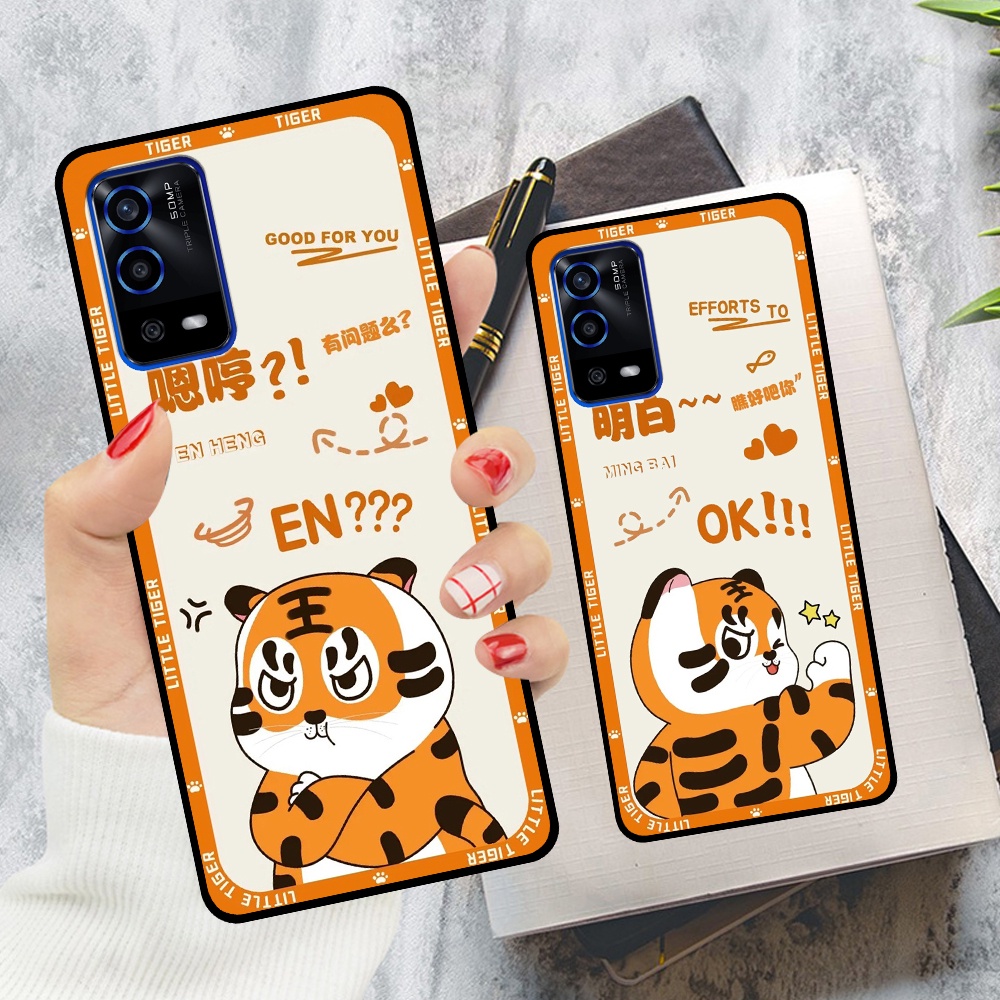 Ốp Oppo A55 in hình cặp đôi doremon, hổ, khủng long dễ thương