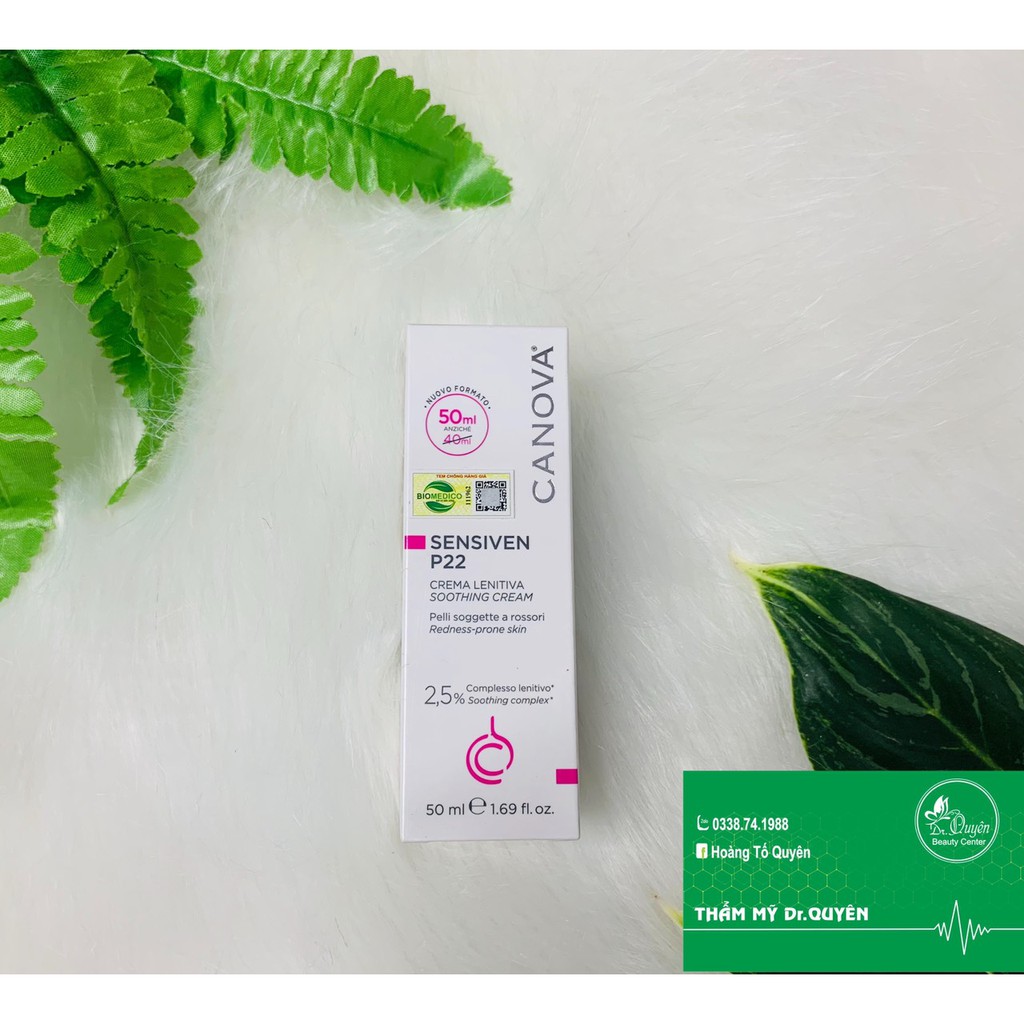 [CHÍNH HÃNG] Kem làm dịu, chống kích ứng, ngừa chứng đỏ da CANOVA SENSIVEN P22 – soothing cream - Trắng