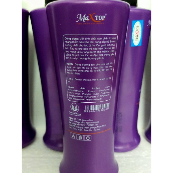 xịt dưỡng tóc MAXTOP 2 Lớp.(200 ml)