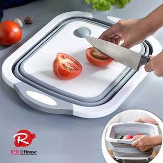Thớt nhựa kèm thau gấp gọn 2in1 tiết kiệm không gian nhà bếp dễ mang theo