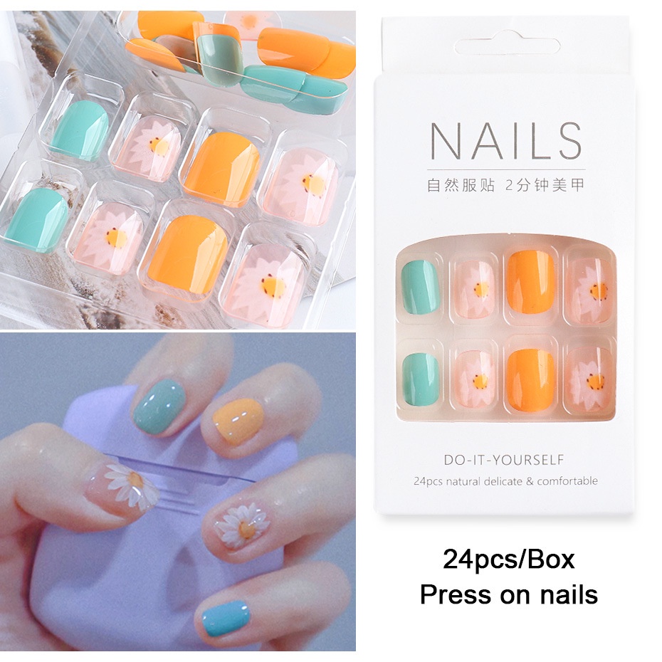 Set 24 Miếng Dán Trang Trí Móng Tay 2022 Kiểu Dáng Mới