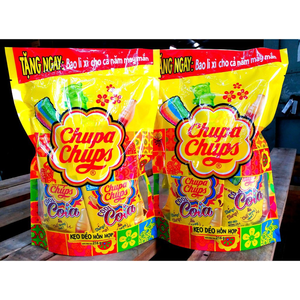 Combo 9 gói mix Chuppa Chups dẻo và Cầu vồng Sour Belt