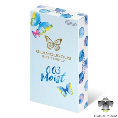 Bao cao su Jex Glamourous Butterfly 003 Moist hộp 8 cái, bao cao su nhiều gel siêu mỏng