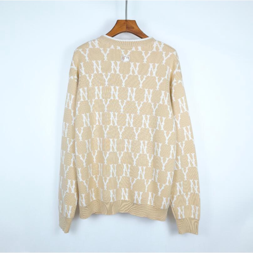 ❤❀  ❤ Mlb Áo Khoác Cardigan Tay Dài Cổ Chữ V Thêu Chữ Thời Trang