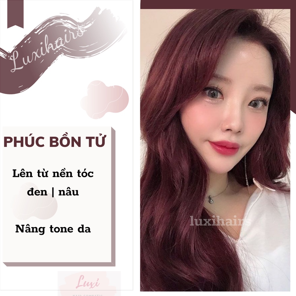 Thuốc Nhuộm Tóc Màu PHÚC BỒN TỬ Không Cần Tẩy Tặng Kèm Oxi Găng Tay Mũ Trùm Đầu - Luxihair