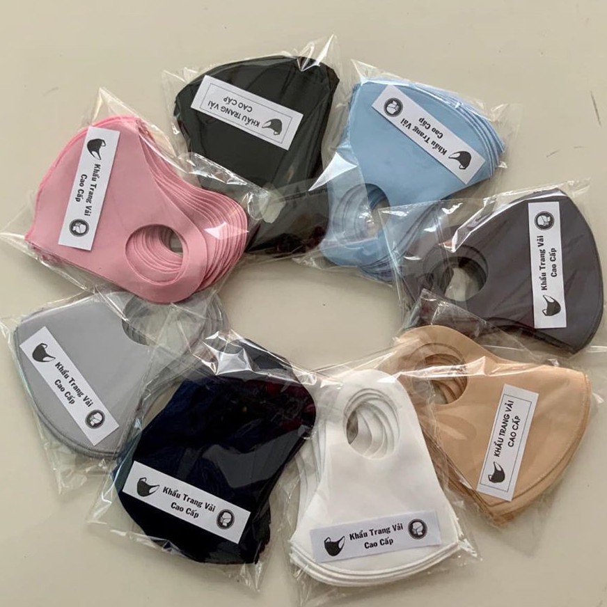 (GIÁ Sốc) KHẨU TRANG VẢI SU ĐEN TRẮNG ĐỦ MÀU | BigBuy360 - bigbuy360.vn