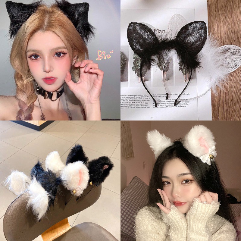 Băng Đô Cài Tóc Hình Tai Mèo Phong Cách Hàn Quốc