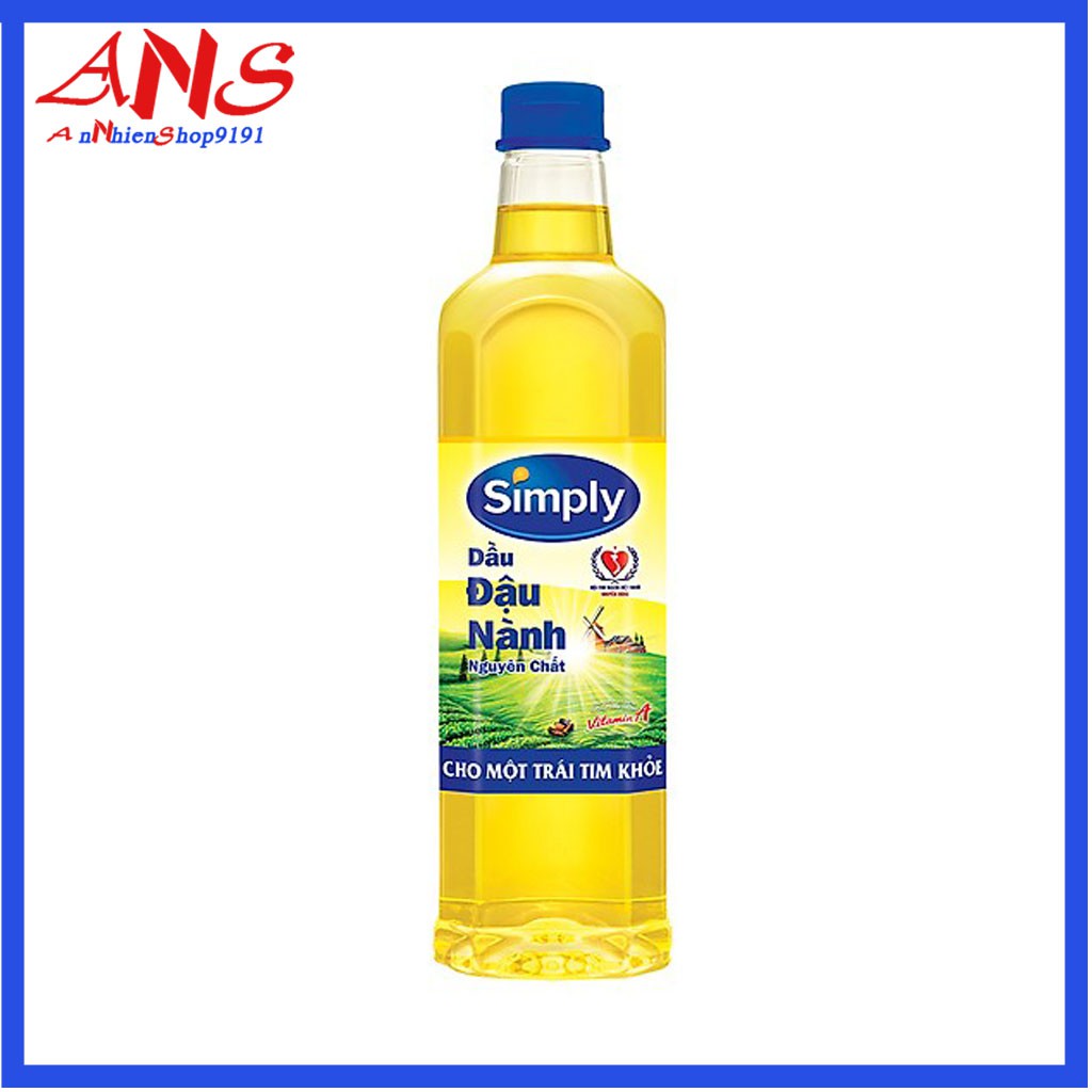 Dầu ăn Simply đậu nành chai 1L