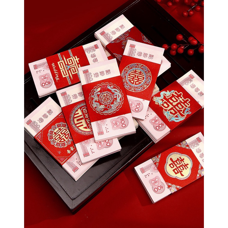 Giấy Song Hỷ đỏ nạp tài
