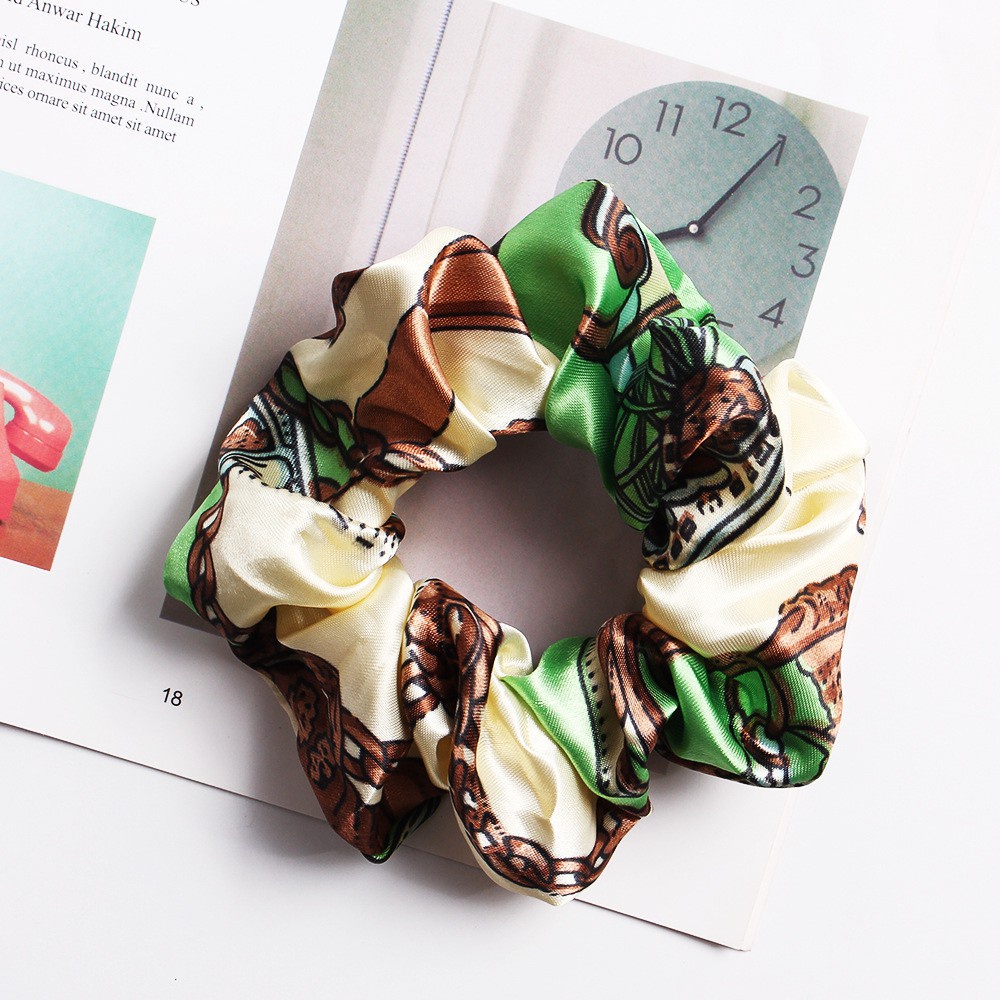 Dây Buộc Tóc Satin In Họa Tiết Thời Trang C97 Cho Nữ