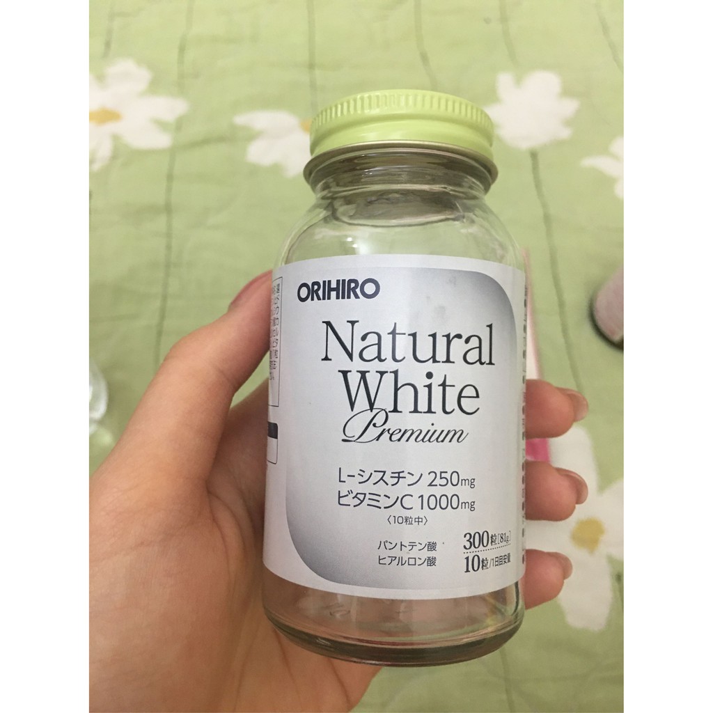 trắng ra Natural White Premium Orihiro nội địa Nhật 300 viên