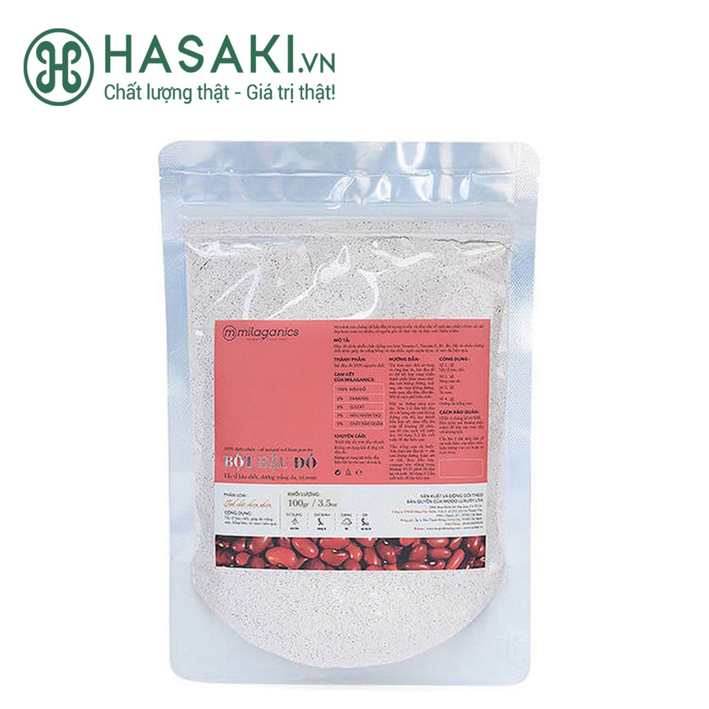 Bột Đậu Đỏ Milaganics Tẩy Da Chết, Dưỡng Sáng Da