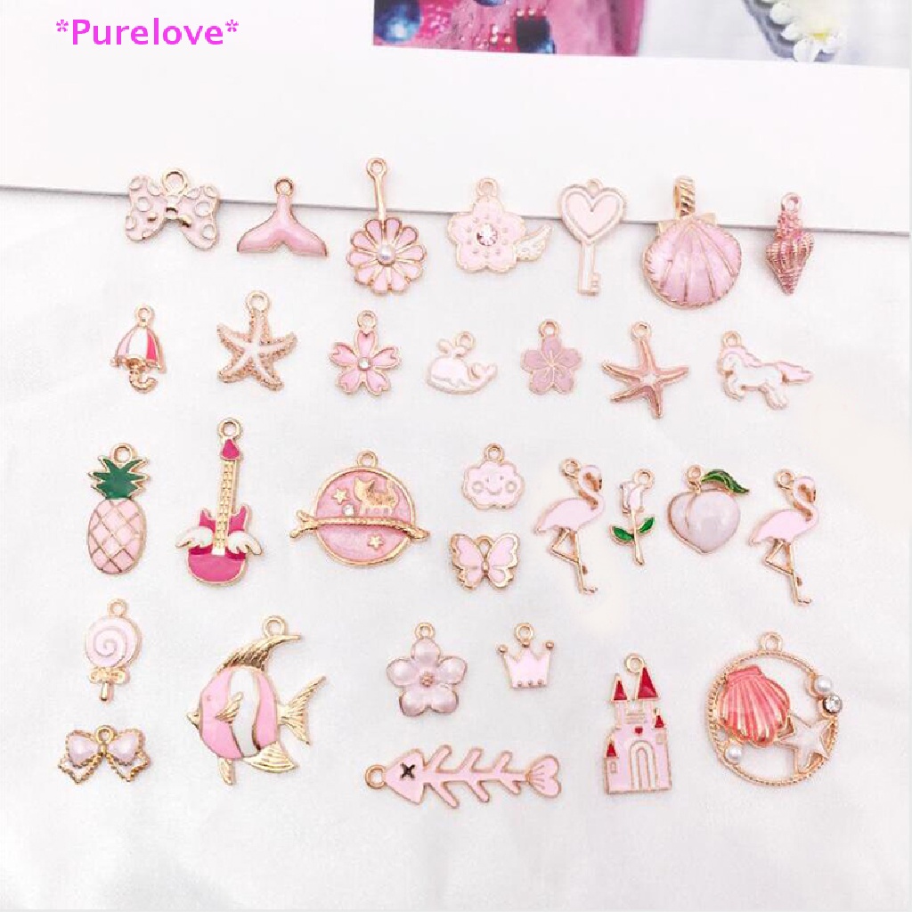 Set 31 Mặt Dây Chuyền Hình Trái Cây / Động Vật / Trái Cây Xinh Xắn Mới