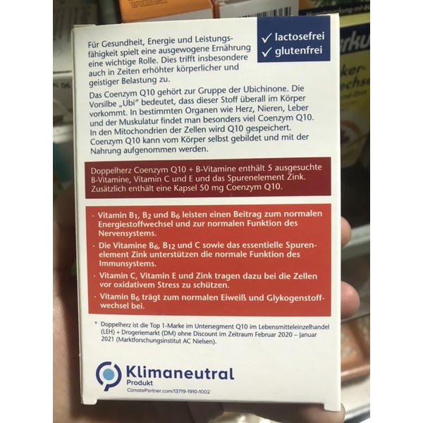 Viên uống bổ tim mạch, điều hòa huyết áp Doppelherz Aktiv Coenzyme Q10