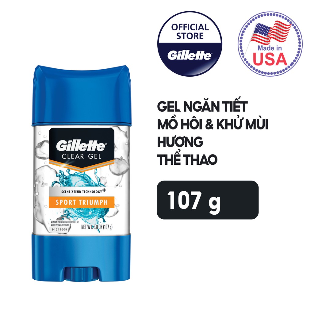 Gel khử mùi Gillette Clear Gel Sport triumph 107g