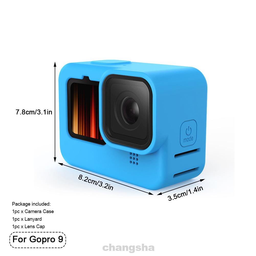 Vỏ bảo vệ bằng silicon màu trơn kèm dây đeo chống thất lạc cho máy ảnh Gopro9
 | BigBuy360 - bigbuy360.vn