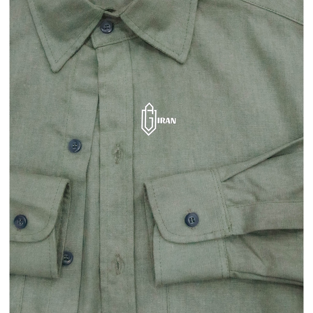 ÁO SƠ MI LINEN XANH RÊU THOÁNG MÁT DÀNH CHO NAM | GIRAN