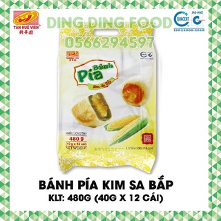 Bánh Pía Kim Sa Bắp 480g [12 BÁNH] Tân Huê Viên| Pía Kim Sa Chay| Pía Chay Mini| Sóc Trăng - DING DING FOOD