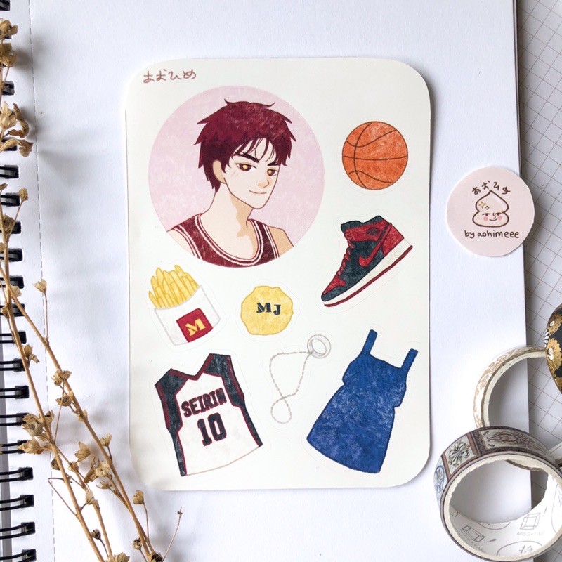 Sticker Dán Trang Trí Hình Nhân Vật Anime Kuroko No Basuke | Basket Akashi Seijuro Kise Aomine Kagami Journal Byaohim