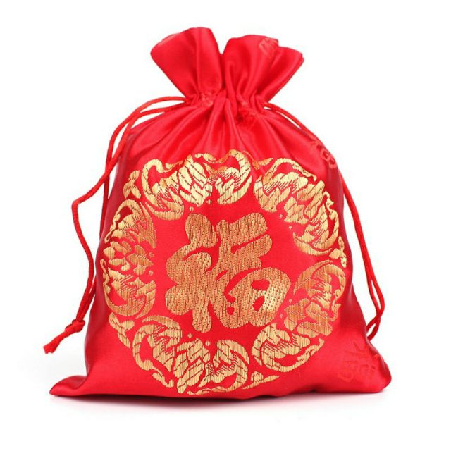 Combo 5 Túi gấm Thượng Hải chử phúc màu đỏ phong thủy TÀI LỘC VÀ MAY MẮN