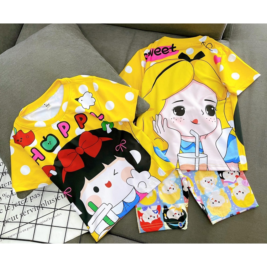 Bộ đồ Lửng bé Gái in hình 3D (9Kg-40Kg) chất liệu mềm mịn thoáng mát được các bé gái yêu thích Bán Chạy Nhất 2022###
