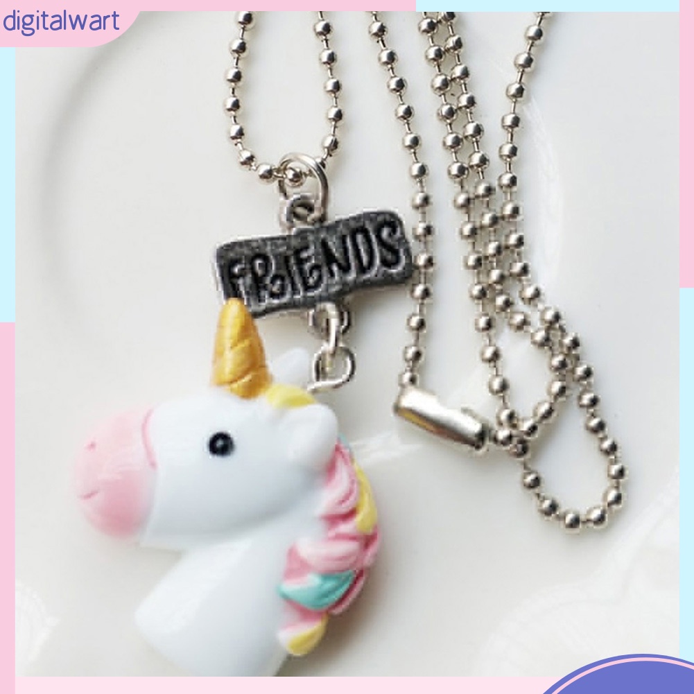 Set 2 dây chuyền mặt kỳ lân một sừng dễ thương cá tính dành cho đôi bạn thân