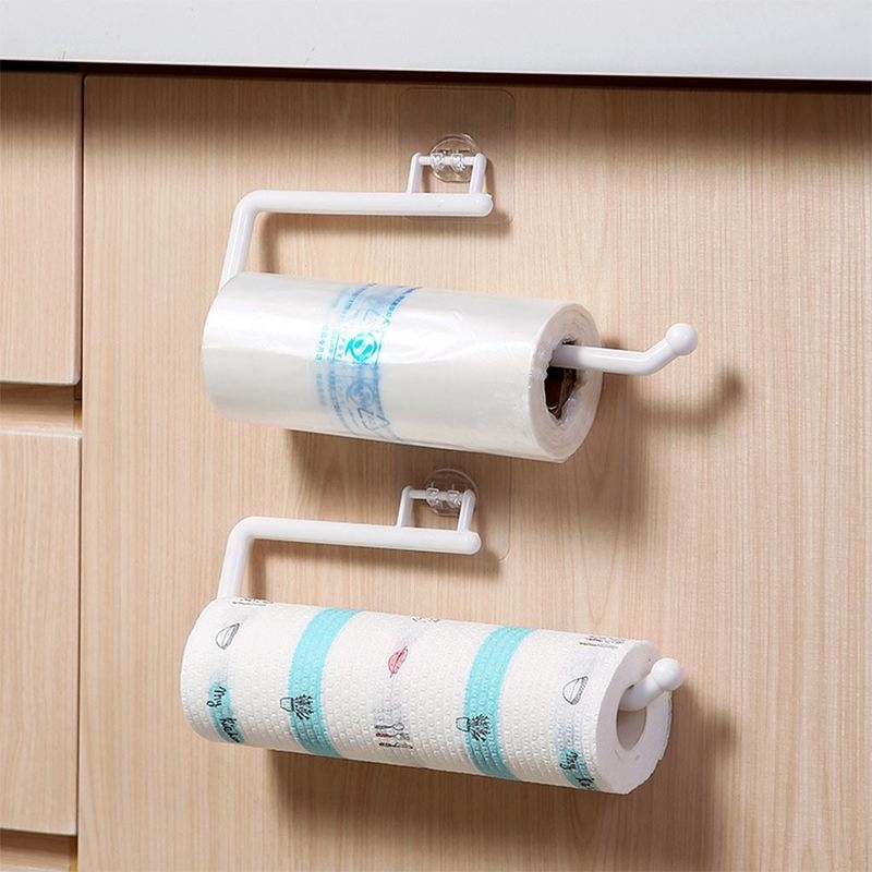 1 Giá Đỡ Cuộn Giấy Vệ Sinh Tự Dính Gắn Cửa Nhà Tắm/Nhà Bếp