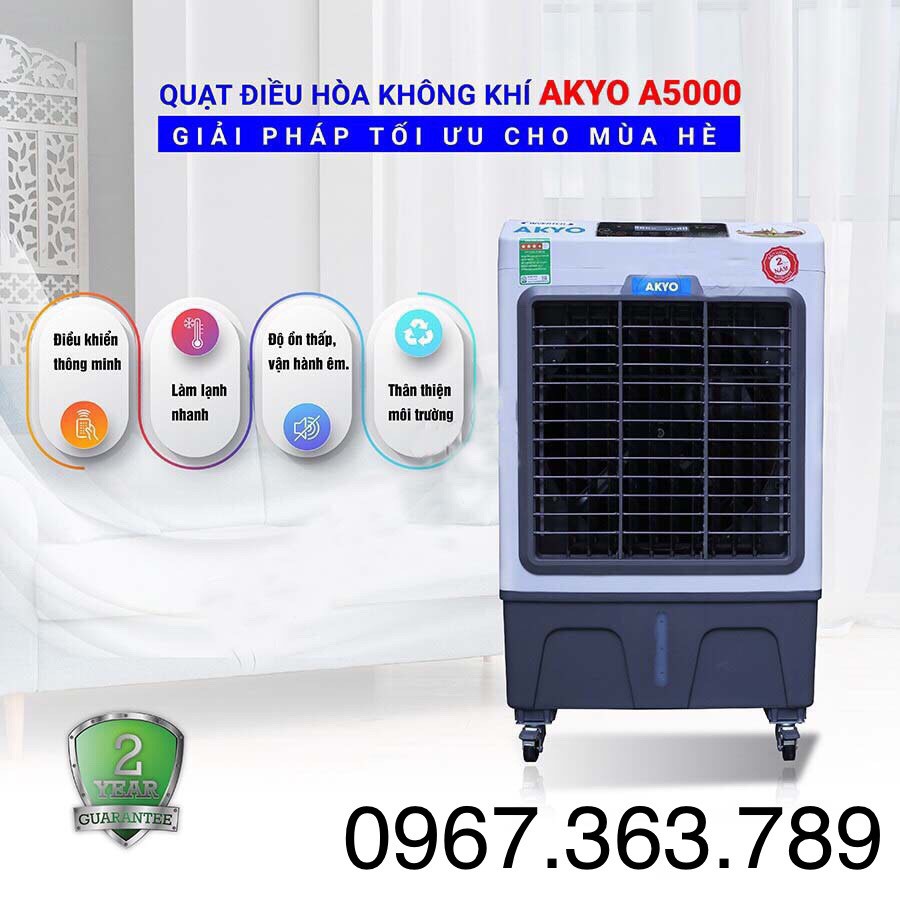 [TẶNG 2 ĐÁ KHÔ+FREESHIP NỘI THÀNH] Quạt điều hòa AKYO Inverter Model A5000
